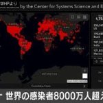コロナ感染　世界で8000万人超える(2020年12月27日)