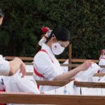 思い詰まった合格はちまき　防府天満宮で天日干しはじまる