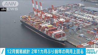 12月の貿易統計　輸出額2年1カ月ぶり前年同月上回る(2021年1月21日)