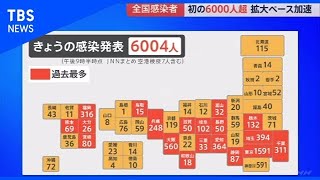 全国感染者 初の6000人超、拡大ペース加速