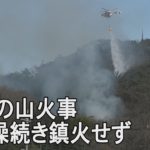 栃木・足利の山火事　乾燥続き鎮火の見通したたず