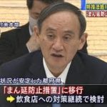 政府　宣言一部解除し「蔓延防止措置」に移行を検討(2021年2月5日)
