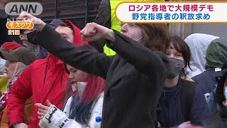 ロシア各地で大規模デモ　野党指導者の釈放求め(2021年4月22日)