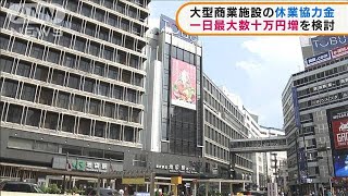 大型商業施設の休業協力金 1日最大数十万円増を検討(2021年4月28日)