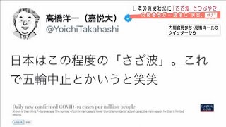 内閣参与が感染状況に「さざ波」投稿　語尾“笑笑”(2021年5月10日)