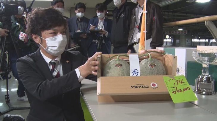 夕張メロン、2玉270万 初競り、昨年の22・5倍