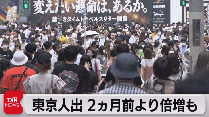 東京人出 ２ヵ月前より倍増も（2021年6月20日）