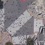 18日昼ごろの渋谷スクランブル交差点の様子は