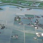 氾濫した佐賀・六角川流域では一夜明けた後も浸水したまま