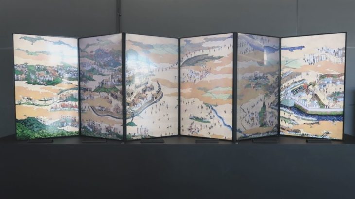 動く合戦びょうぶ絵 関ケ原、侍500人