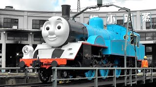 京都鉄道博物館の扇形車庫にやってきた「きかんしゃトーマス」