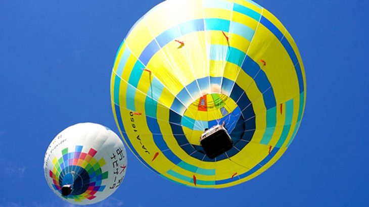 秋空彩る32機のバルーン　岩手・一関でフェスティバル