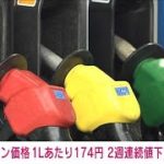 【速報】ガソリン価格　前週比0.6円安の1Lあたり174円　2週連続↓(2022年3月30日)