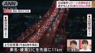 Uターン渋滞夜もさらに　関越道21km、中央道20km(2022年5月3日)