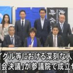 「新疆ウイグル等における深刻な人権状況に対する国会決議」が参議院で成立せず、記者会見