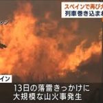 【記録的熱波】列車が山火事に巻き込まれる　スペイン(2022年8月18日)