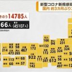 国内の新規感染1万4785人　約3カ月ぶり2万人下回る(2022年10月4日)