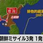 北朝鮮ＩＣＢＭ発射か　ミサイル３発うち１発目（2022年11月3日）