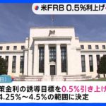 米FRB 0.5％利上げ 利上げペースを減速｜TBS NEWS DIG