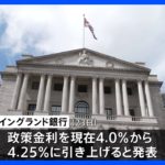 英中央銀行　政策金利4.25%に　11回連続の利上げ｜TBS NEWS DIG