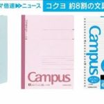 コクヨ「キャンパスノート」など約8割の文具を値上げ(2023年5月19日)