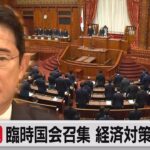 臨時国会召集　経済対策で論戦　総理は期限付き所得税減税の検討指示へ（2023年10月20日）