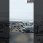 【能登半島地震から1ヶ月】堤防を越える津波の瞬間　石川・珠洲市内の情報カメラから 1月1日【能登半島地震 被害状況マップ】#shorts