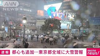 東京23区全域に大雪警報　午後8時に積雪6センチ(2024年2月5日)