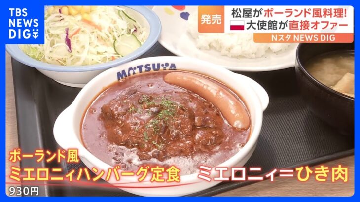 今度はポーランド風　松屋が“世界の料理”で新作発売　開発のきっかけは大使館の直接オファー！？｜TBS NEWS DIG