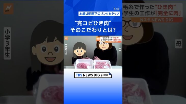 SNSで話題の“完コピひき肉”を作ったのは小学3年生の女の子　素材は毛糸、そのこだわりとは？ | TBS NEWS DIG #shorts