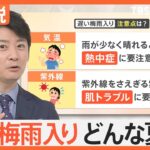 「遅い梅雨入り」は雨の短期集中型と記録的猛暑の可能性　熱中症と肌トラブルにも要注意【Nスタ解説】｜TBS NEWS DIG