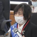 2022年「全国公害被害者総行動デー」で訴える熊本県天草市の中村房代さん(2024年7月8日)