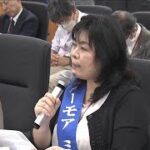 2023年「全国公害被害者総行動デー」で訴える水俣病不知火患者会の森下照美さん(2024年7月8日)