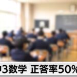 2025年度全国学力・学習状況調査　中学3年生数学正答率50％割れ　国語も下落